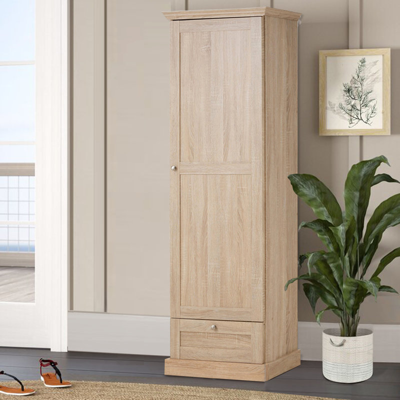 Rawls 1 Door Manufactured Wood Wardrobe, Sonoma Oak