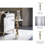 Lagretta Modern Metal and Marble Accent Table with Sculptural Aluminum Base, Contemporary Side Table with Sleek Design and Elegant Stone Top for Home Decor-343800611-343800610