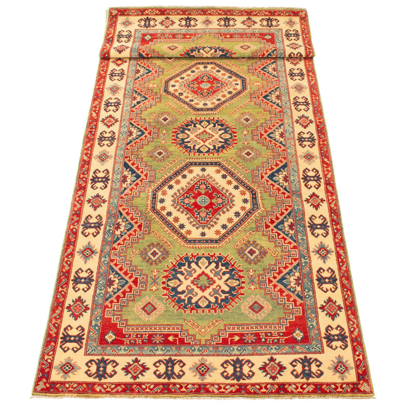Tapis de couloir rouge en laine noué à la main de conception unique 5 pi x 13 pi 11 po Hayliegh