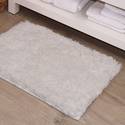Bathroom Rugs, Extra Soft Absorbent Bath Rugs, Non-Slip, Quick Drying, Machine Washable, Plush Comfort for Bathroom Floor, Tub, Shower and Home Decor Accessories, 17x24, White
