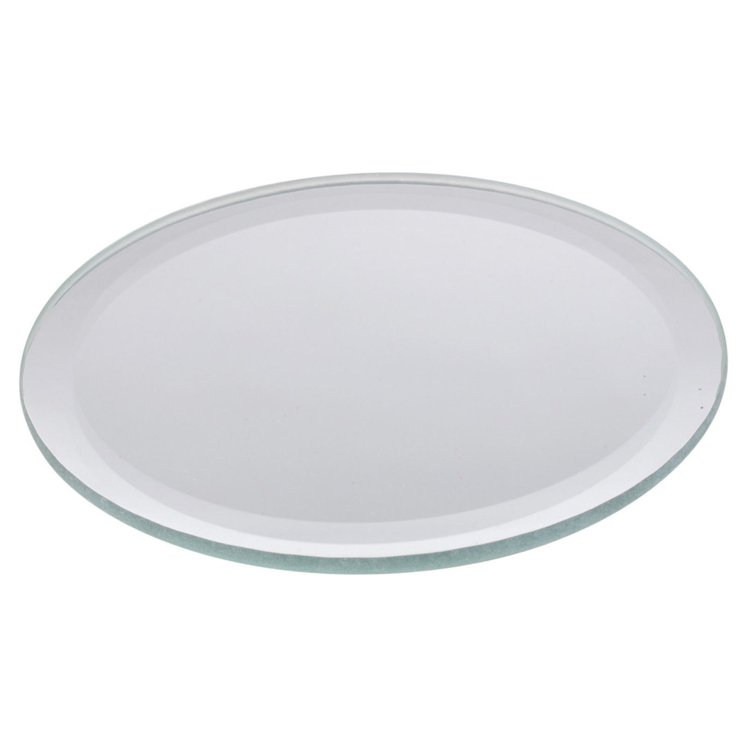 Round Glass Mirror Decorative Plate