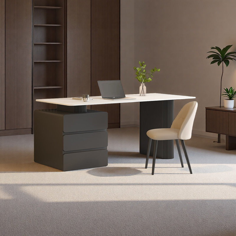 Bureau moderne de style minimaliste, H 29,52 po x l 62,99 po x P 31,49 po