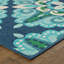 Tapis bleu / vert / blanc en polypropylène 7 pi 10 po x 10 pi 10 po Floral Machine Made