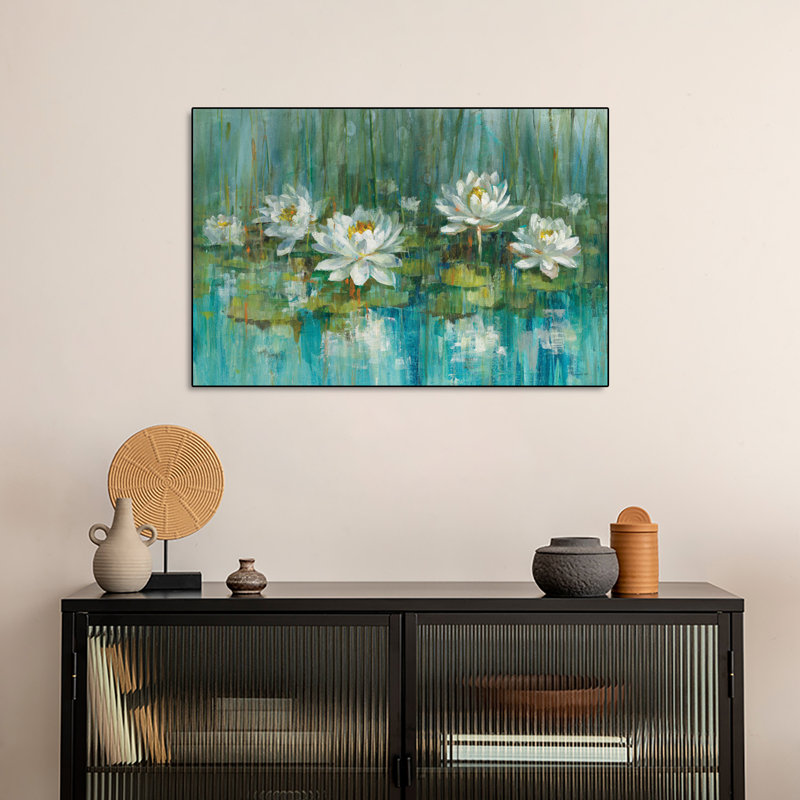 Steelpix Metal Canvas -  Water Lily Pond By Danhui Nai Wall Art Print