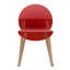 Été - Ensemble de 4 chaises cramoisies - Pieds en bois de chêne rouge et ensemble de mobilier de salle à manger et de salon en PP