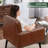 Meleri Mid Century Accent Chair, PU Leather Small Accent Chair with Wooden Frame, Cozy Armchair Reading Chair with Comfy Back for Apartment, Living Room, Bedroom, Waiting Room-62190854