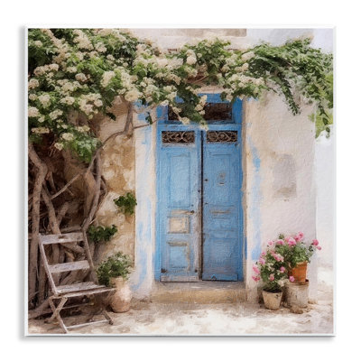 Greek Doorway with Tree Wall Plaque Art by RileyB