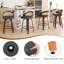 Ensemble de 2 tabourets de bar pivotants, structure en bois moderne avec dossier en rotin, tabouret en cuir de polyuréthane pour comptoir de cuisine, tabourets de bar rembourrés de style Mid-Century avec repose-pieds, tabourets de comptoir industriels-1490850078