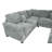 4Pc Sectional Set Matching Pillow Cocktail Ottoman Corner Wedge Right And Left Arm Loveseat Corduroy Upholstered Fog Finish Primary Living Room-690867504