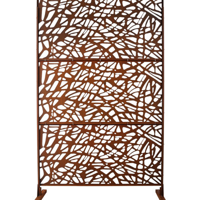 Panneaux de clôture métallique 76 po H 48 po L - Rouge rouille - Usage extérieur et intérieur - Pour patio, terrasse, balcon, jardin.