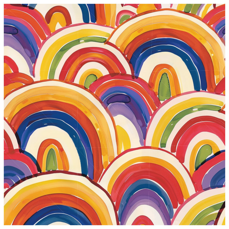 Rainbow Throw Pillow, Abstract Double Sided Pillows, 26 x 26 inches