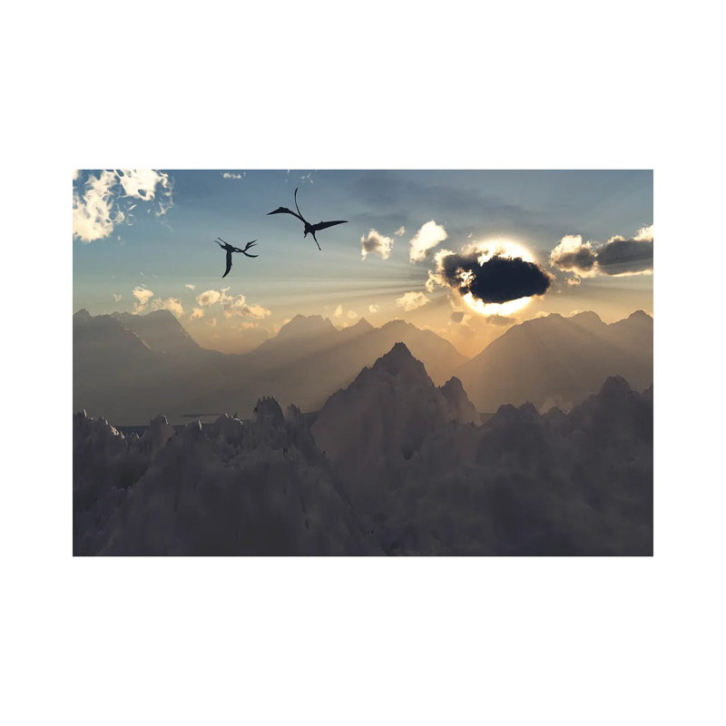 Quetzalcoatlus Flying High In Cretaceous Skies. by Mark Stevenson - Wrapped Canvas Print