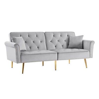 Luxurious Neely Tufted Sofa with Plush Pillows and Sturdy Construction