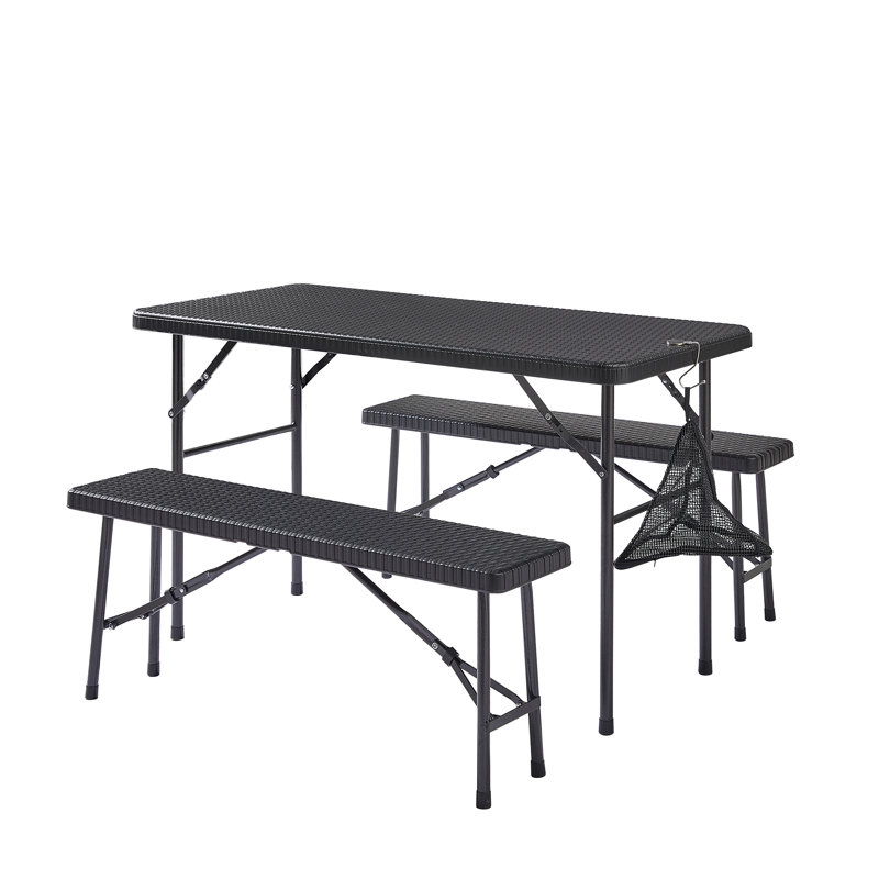 Bevilacqua Ebern Designs 47.24'' Black Foldable Poker Table