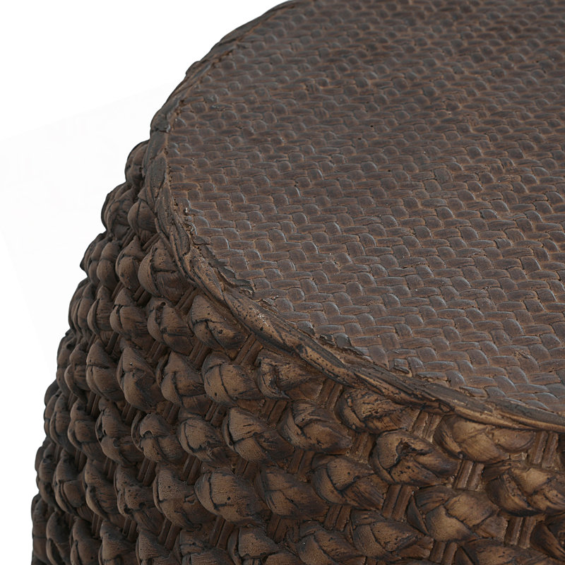 Faux Rattan Side Table