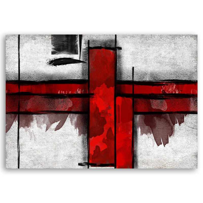 Red Abstract - No Frame Print on Canvas, 70cm H x 100cm W