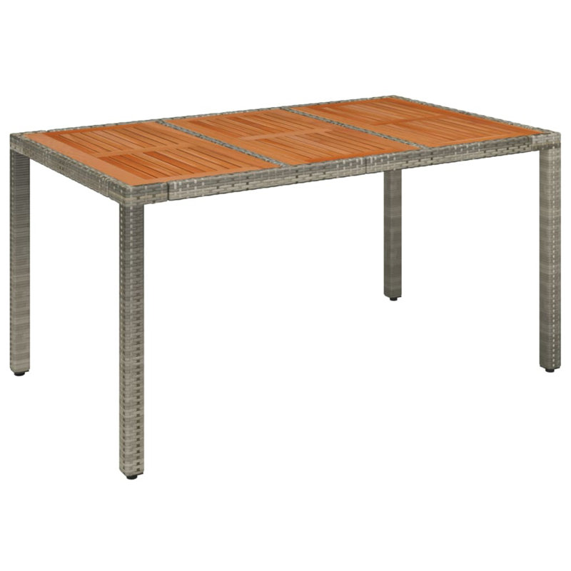 Table de balcon d'extérieur Mileni, H 29,5 po x l 35,4 po x L 59,1 po, gris