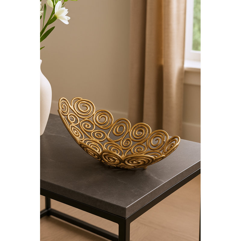 Bol décoratif ovale en aluminium 16 po