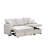 Linen Blend Upholstered Sectional With Pull-Out Bed And Chaise Storage-603569251