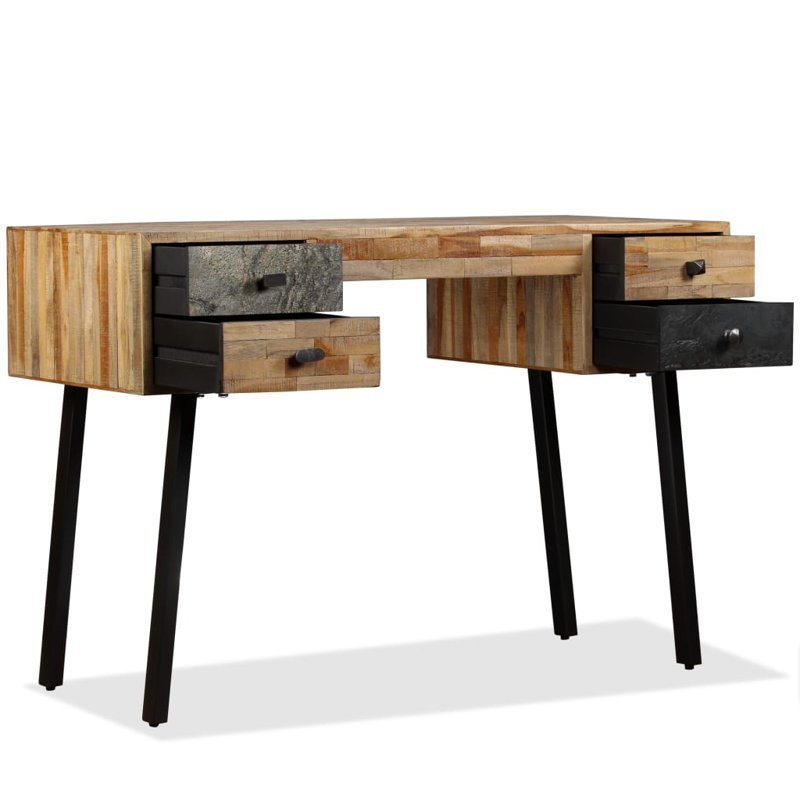 Glidden Solid Wood Top Metal Base Writing Desk