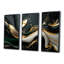 Or noir et noir captivant - ensemble d'art mural abstrait vagues modernes-107212738-107212740