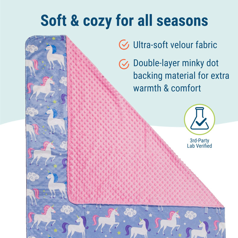 Jeté en peluche Wildkin - Confort doux et confortable, idéal pour les tout-petits, les voyages et les garderies - Licorne
