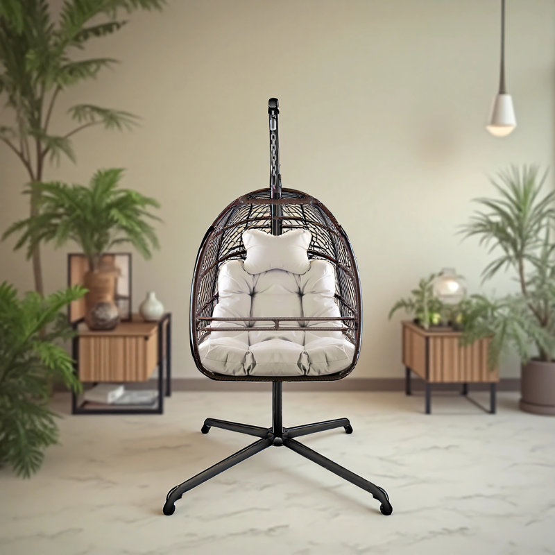 Chaise hamac en C avec coussin et coussin, Ivory