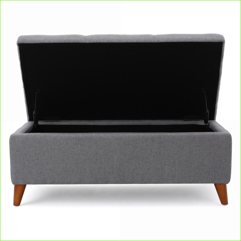 Banc de rangement repose-pieds gris ardoise pour le salon | Bois, Gris