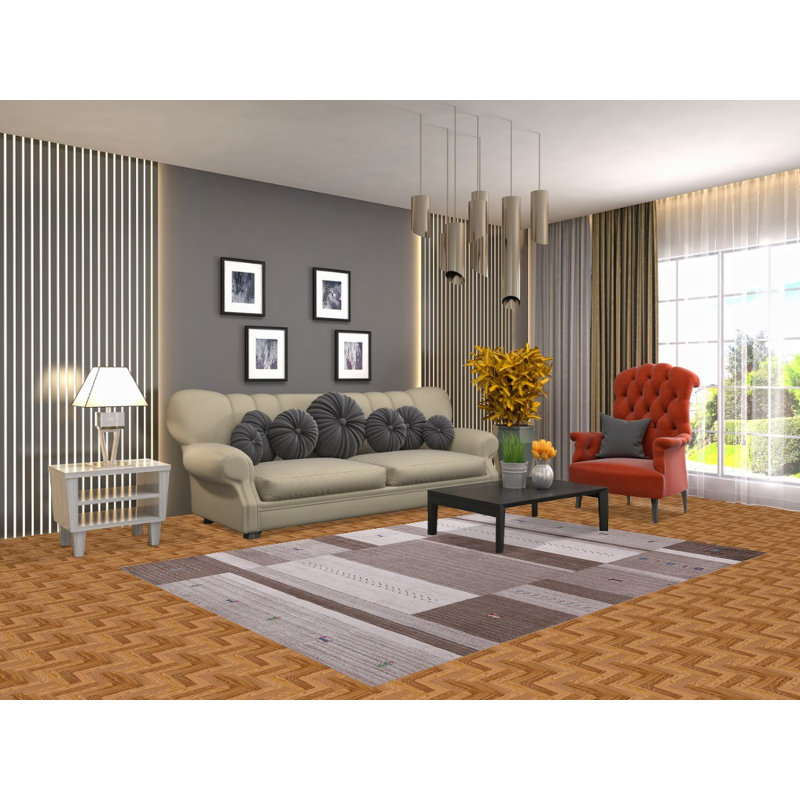 Tapis tribal en laine de style Gabbeh 5 x 8
