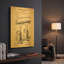 «Beer Barrel Vintage Abstract Blueprint» par Luxe, art mural en métal doré, 12 po x 16 po-133248254