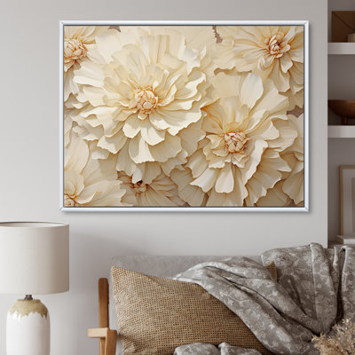 Minimalisme, œillets blancs sur toile