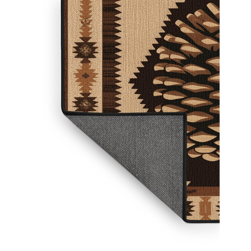 Tapis lavable Pinecone Southwestern, Rectangulaire 2 pi x 3 pi