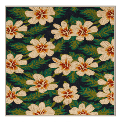  Tapis hawaïen lavable avec fleurs de gingembre