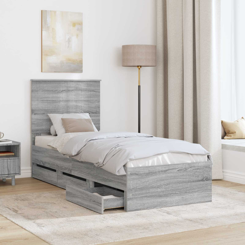 Bed Frame, Small Single (2'6), Grey Sonoma