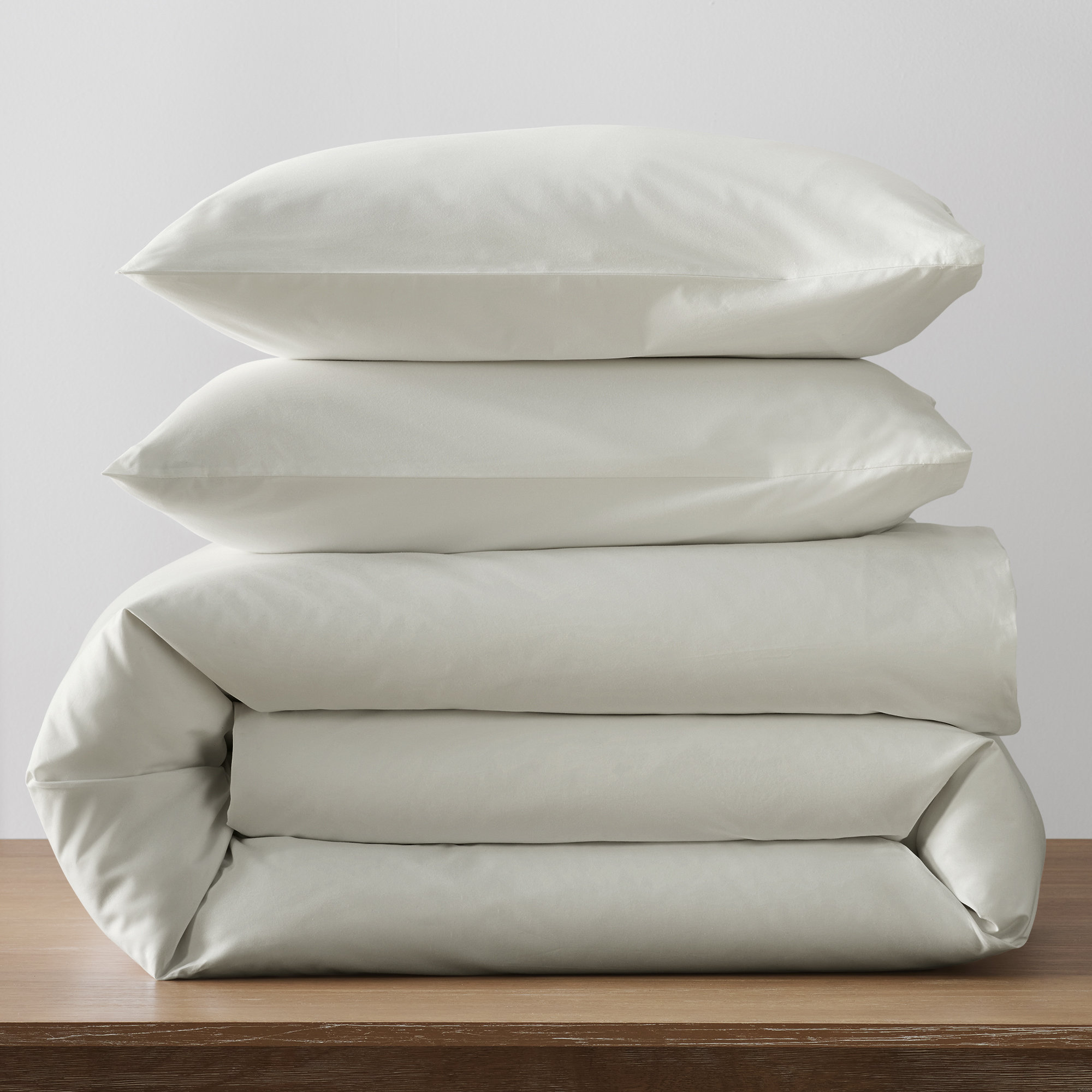 Coyer Classic Cotton Percale Duvet Cover Set, Twin / Twin XL Duvet Cover + 1 Pillow Shams, Sage