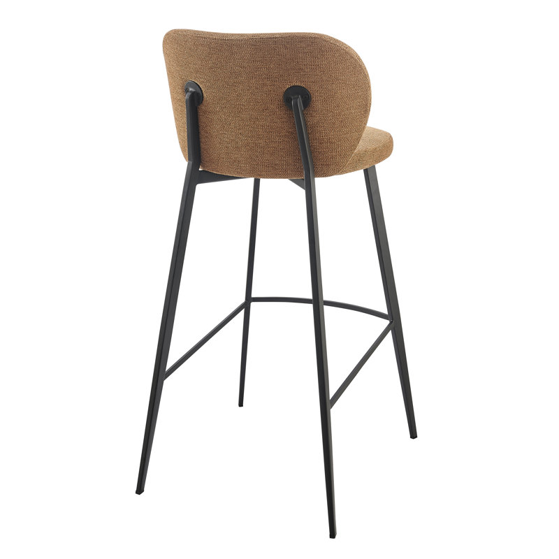 Granger Upholstered Counter Stool with Metal Frame, Brown, Bar Stool (30.5" Seat Height)