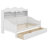 Retro Wooden Daybed Including Storage Drawers and Storage Headboard Shelves for Bedroom, Living Room and Guest Room-740576853