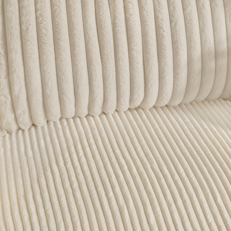 Fauteuil d'appoint pivotant en velours côtelé Doniphan Wale, Velours côtelé beige