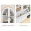Garde-manger arqué de 70,5 po de hauteur, armoires de rangement modernes avec portes en verre et tablettes réglables