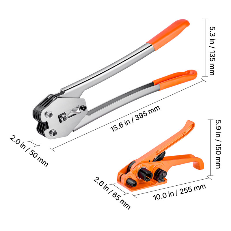 Banding Strapping Kit, Heavy Duty Banding Sealer Tool with 975 m Length PP Band, 1000 Metal Seals, 50 Corner Protectors, Plastic Pallet Packaging Strapping Kit for Warehouse/Shipping/Moving