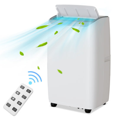 Climatiseur portatif 3-en-1 de 14 000 BTU, déshumidificateur à ventilateur de refroidissement avec mode veille, minuterie 24H et télécommande, climatiseur mobile silencieux pour les pièces jusqu'à 700 pieds carrés Ft, blanc
