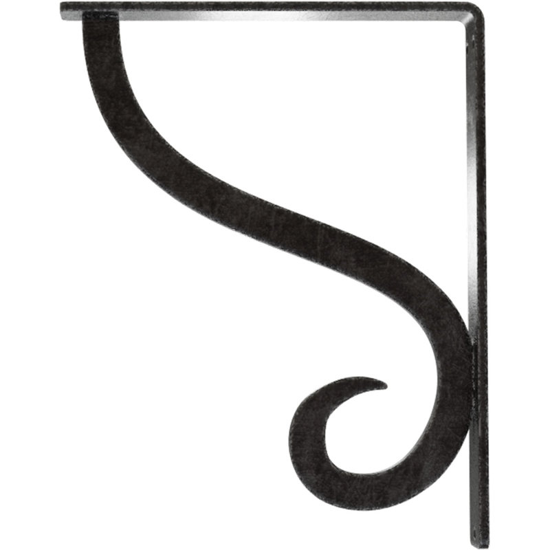 Support simple en fer forgé Ashford, H 10 po x l 1,5 po x P 7,5 po, Étain antique