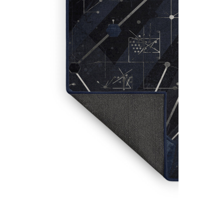 Tapis gris doux et moelleux à motif géométrique Ristaino, 7 x 10