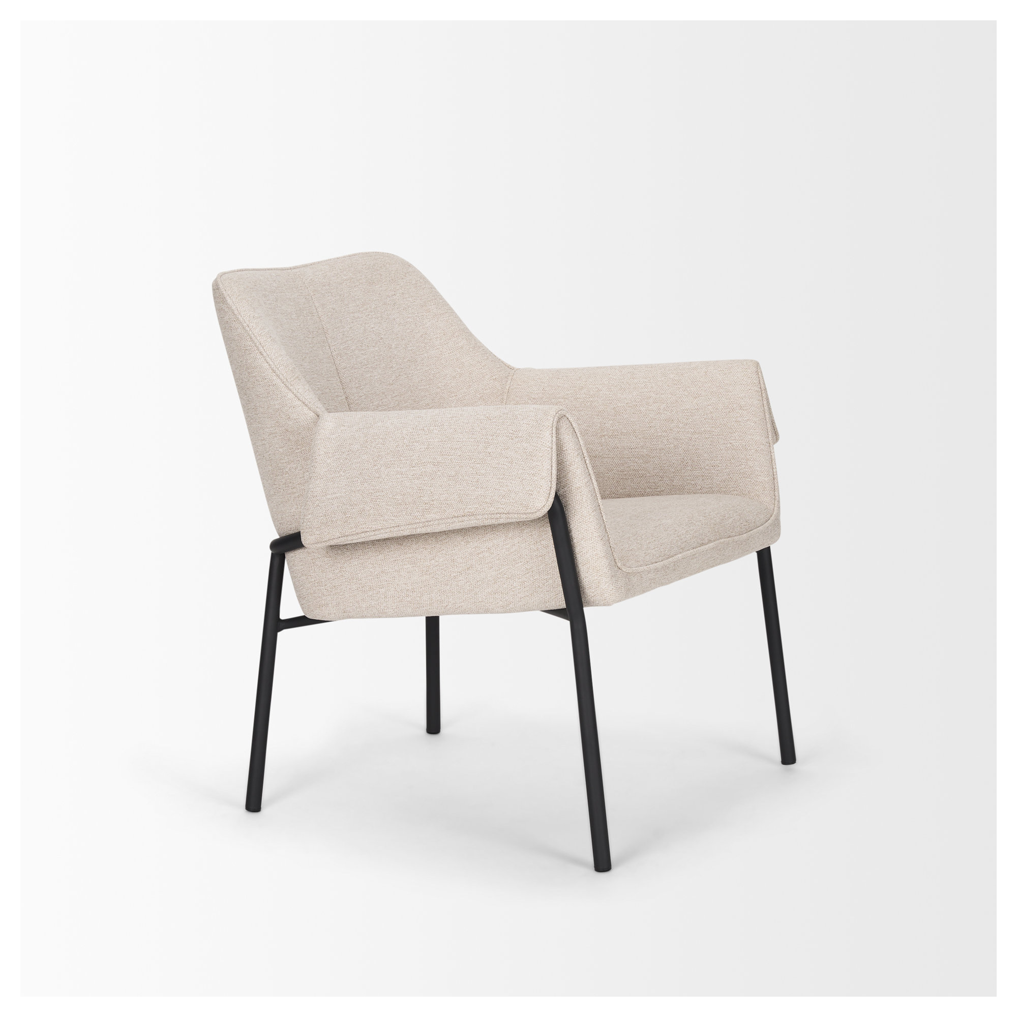 Gloriette 30.5'' Wide Armchair, Oatmeal Polyester Blend