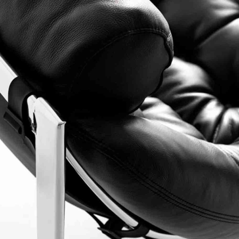 Chaise longue simple de luxe minimaliste., Noir