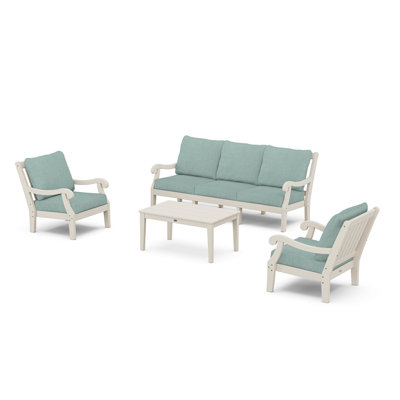 POLYWOOD x Birch Lane Verlyn 4-Piece Deep Seating Set with Sofa by Birch Lane