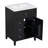 "24" Black Bathroom Vanity With Sink, MDF & Rubberwood Construction, 3 Drawers & Cabinet With Adjustable Shelves, Modern Design For Small To Medium Bathrooms"-1850793693