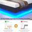 Floating Bed Frame with Charging Station, LED Lights and Upholstered Headboard for Bedroom, Modern Floating Beds with Hidden Storage Compartment, No Box Spring Needed-129473227-129473228