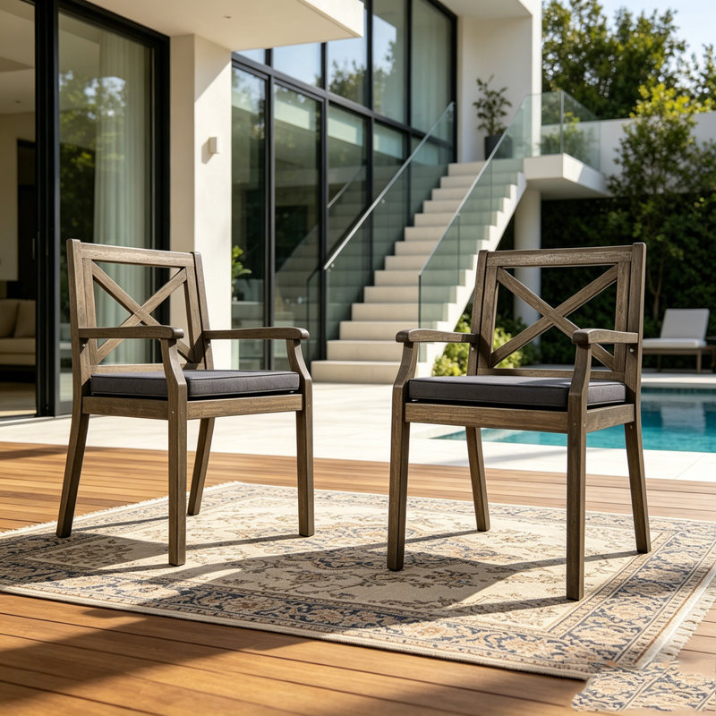 2PCS Patio Lounge Chair, Grey