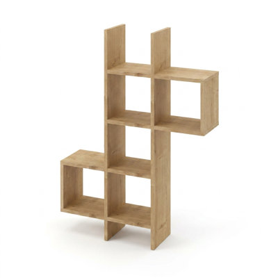 Hester Geometric Solid Wood Wall Shelf